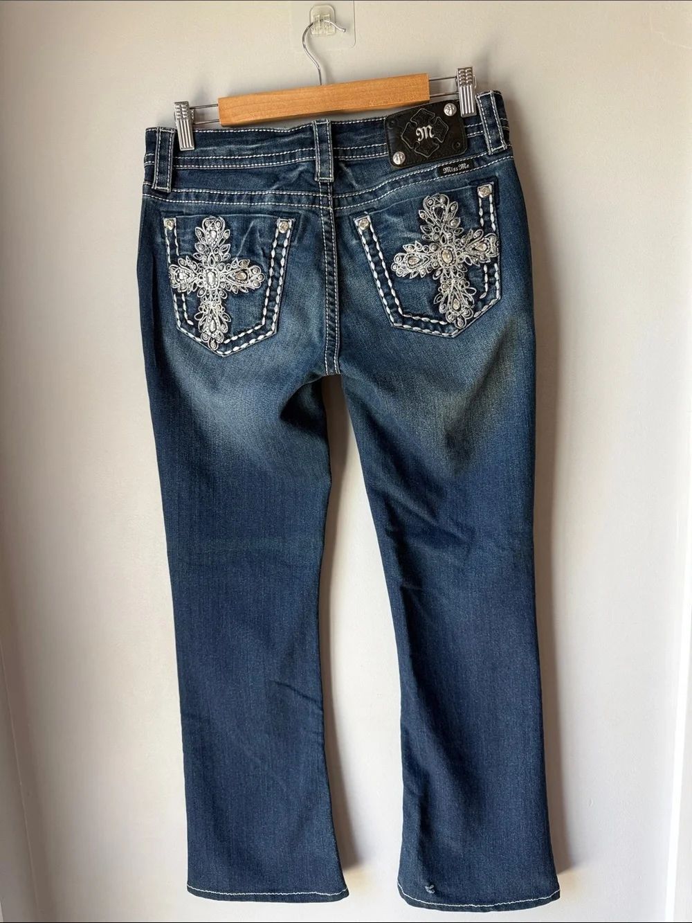 Miss Me Vintage Y2K Low Rise Bootcut Embellished Jeans